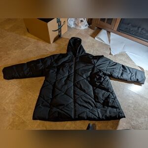 Big Chill Puffer Jacket Black Hooded Quilted Zip Front Womens 3XL